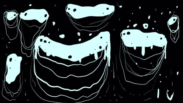 Animation Eines Spritzers Weißer Flüssigkeit Der Auf Einem Schwarzen Bildschirm — Stockvideo