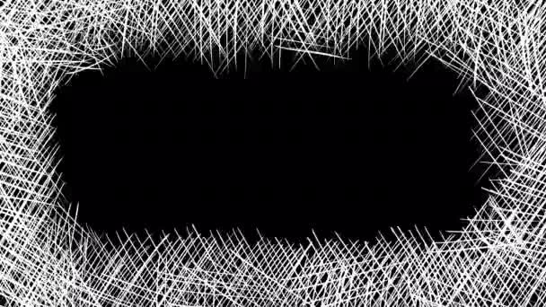 Rahmen Mit Gitterschattierung Auf Schwarzem Bildschirm Kunsteffekt Mit Künstlerischer Textur — Stockvideo