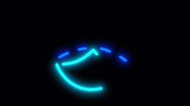 Neon Divali mumu siyah ekranda. 4K 'de alfa kanalı olan parlak bir işaret..