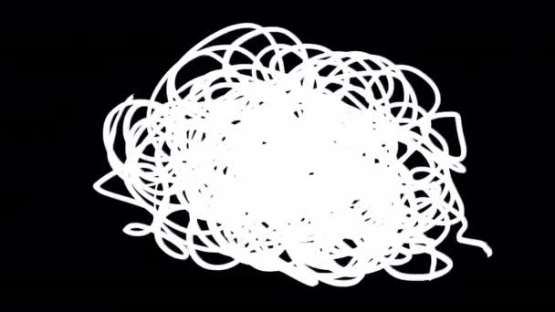 Siyah Ekrandaki Çiziklerin Beyaz Dokusu Stok Video Üzerinde Retro Sanat — Stok video