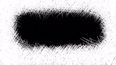 Siyah ekranda beyaz çizgili bir çerçeve. 4K içinde ses içeren stok videosu.