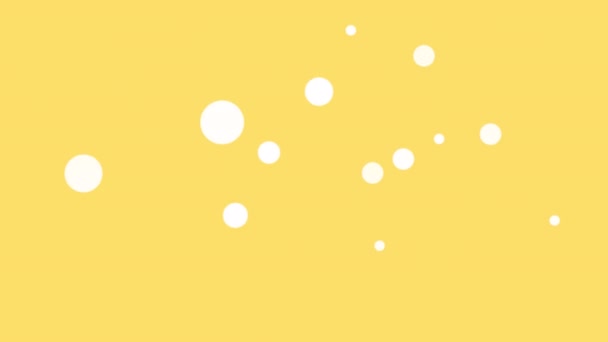 노란색 화면에 떠있는 거품의 애니메이션 4K에서 샴페인 배경입니다 스파클링 라이트 — 비디오