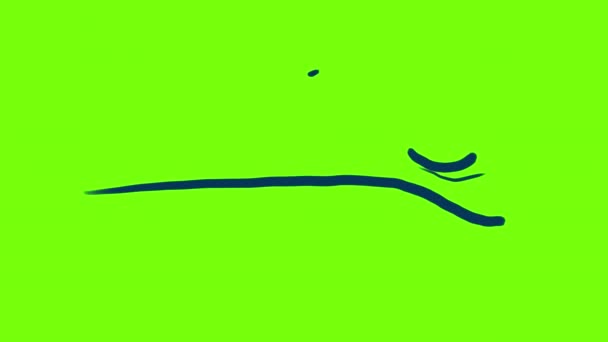 Animation Creature Mouth Blink Emotions Profile View Green Screen Whale — Stock Video