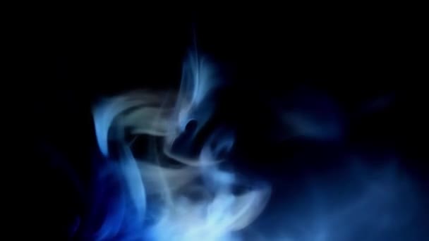 Füstfelhők Fekete Háttérrel Stock Video Füsttel Teljes — Stock videók