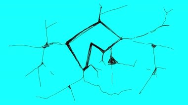 Mavi ekrandaki çatlakların basit bir animasyonu. 4K 'da alfa kanallı kırık bir yüzey dokusu. Kaplama için hasar videosu yükle.