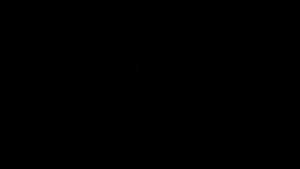 Белые Полосы Повреждений Вспышками Черном Экране Складское Видео Цифрового Повреждения — стоковое видео