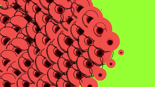 Ein Einfacher Videoübergang Mit Cartoon Roten Mohnblumen Auf Einem Grünen — Stockvideo