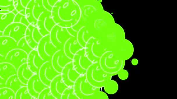 Yksinkertainen Video Siirtyminen Onnellinen Ilme Mustalla Ruudulla Varastossa Video Vihreä — kuvapankkivideo