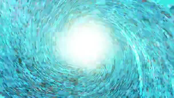 Animation Passing Whirlpool Light End Tunnel Stock Video Swirling Sea — Stock Video