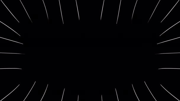 Siyah Ekranda Beyaz Çizgiler Karalamalarla Dolu Büyük Bir Animasyon Alfa — Stok video