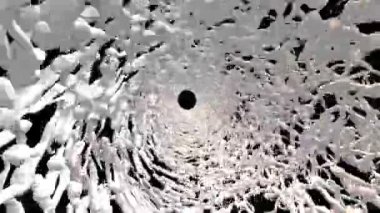 Animation of a tunnel of sperm on a black screen. Concept of family eruption in the vagina. Stock 3D video of a child being conceived in 4K.