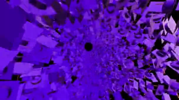 Túnel Conocimiento Púrpura Con Tapas Giratorias Para Estudiantes Animación Con — Vídeo de stock