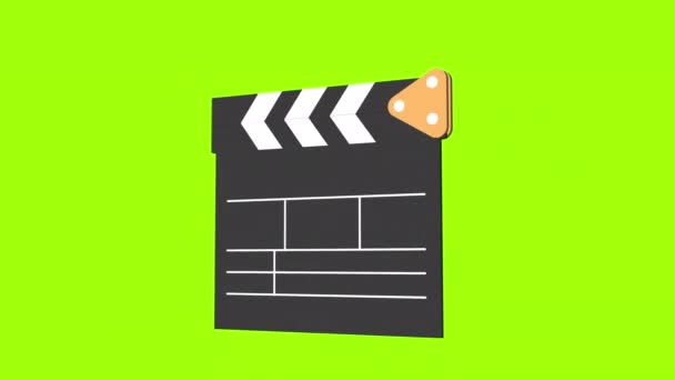 Forgatás Cinema Clapperboard Egy Zöld Képernyőn Koncepció Filmek Sorozatok Forgatásához — Stock videók