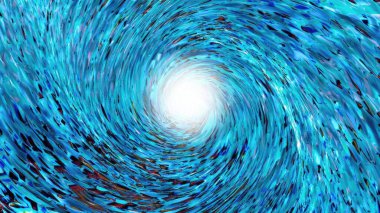 Pürüzsüz çizgileri ve parlak bir merkezi olan soyut mavi arkaplan.