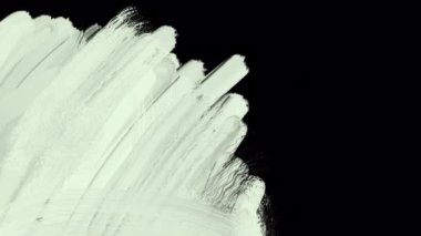 Beyaz boya ve siyah ekrandaki vuruşlarla doldurun. 4K çerçeve değişimi için alfa kanalı ile çizim efekti. Hisse sanatı videosu.