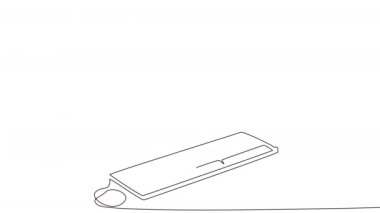 Masanın üzerinde bir monitör ve klavye gösteren bir bilgisayar kurulumunun minimalist tasviri.