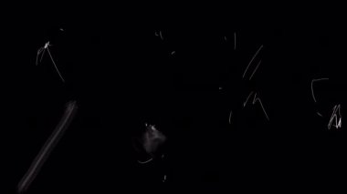 Eski film efektleri, çizikler ve siyah ekranda hasar. 4K 'da alfa kanallı küçük semboller ve çizikler. Retro etki için beyaz sürtünmeler. Yüksek kalite 4k görüntü