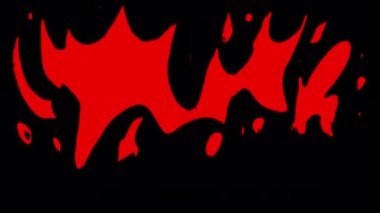 Siyah ekrandaki kırmızı çizgi film yangını her şeyi doldurur. Alfa Kanalı ile 4K Çerçeve Değişikliği için Doodle Yanık Efekti.