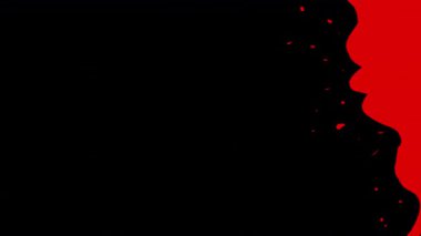 Bir kan lekesi siyah bir ekran boyunca yayılır. Alfa kanalıyla 4K 'deki korku videosu geçişi. Ekranı kaplayan 2D kırmızı boya animasyonu kusursuz bir sahne değişimi için.