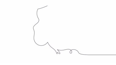 Tek bir siyah çizgi bir kadının vücudunun esneme pozisyonunu belirler. Pürüzsüz, akıcı bir hareketle çizilen çizgi hareket ve akıcılık hissi yaratıyor..