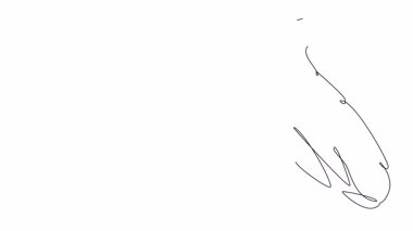 Sporcu şişmiş bacakları gösteriyor. Bir kadının vücut geliştirmesinin tek satırlık animasyonu.