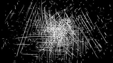 Siyah arka planda pürüzlü beyaz hasar dokusu. 4K 'da çizikler ve tahıllarla esinlenilmiş Retro animasyonu, antika kaplamalar ve dokuma için mükemmel..