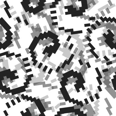 Kusursuz tekrarlanabilir, monokrom vektör deseni. Siyah beyaz gölgeli entellektüeller. İlginç ve dekoratif modern tasarım..