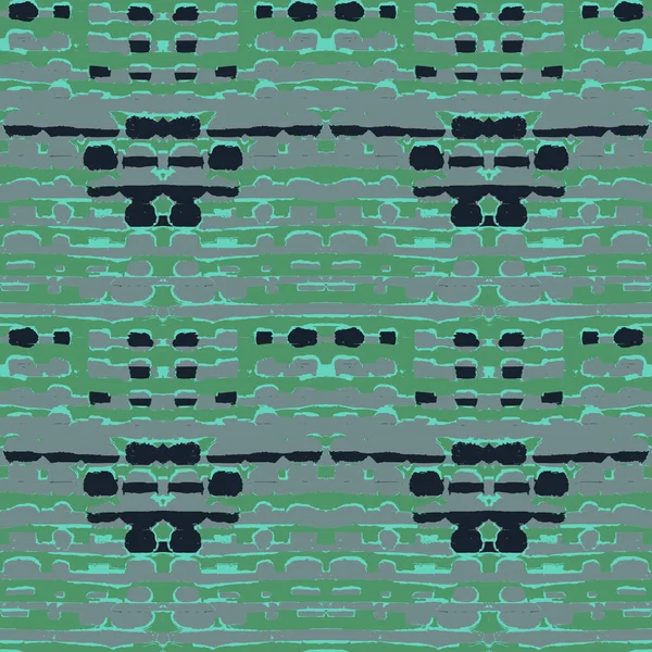 Interessant Groen Wit Zwart Textil Ontwerp Naadloze Herhaalbare Vector Patroon — Stockvector