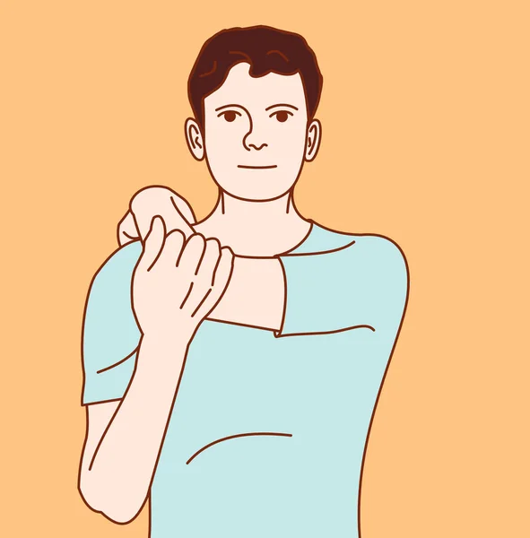 Ilustração Posição Exercício Para Dor Pescoço Ombro Articulação Pescoço Exercício — Vetor de Stock