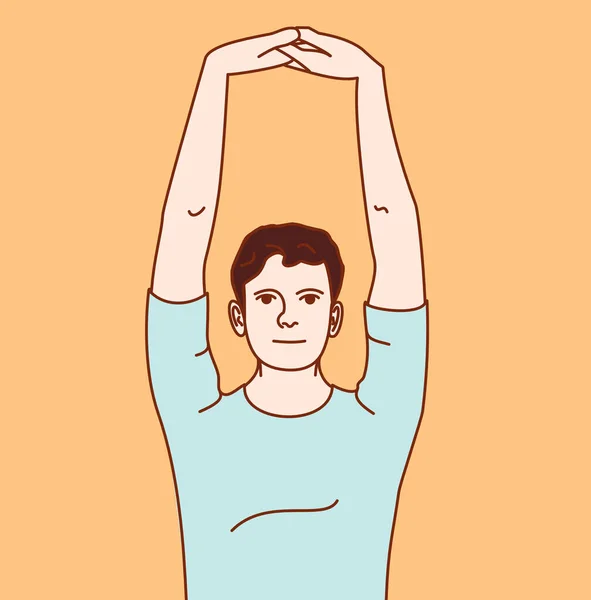 Иллюстрация Положения Тела Боли Шее Плече Шейный Сустав Упражнение — стоковый вектор