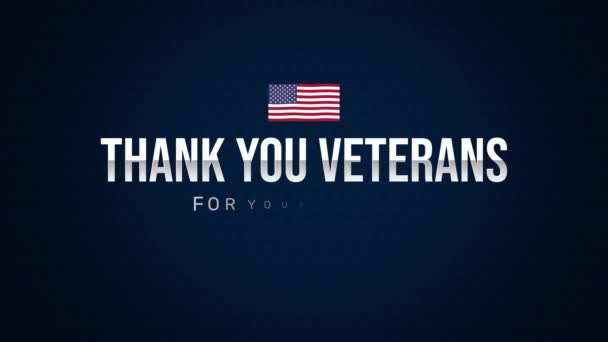 Gracias Veteranos Por Servicio Día Los Veteranos Animación — Vídeos de Stock