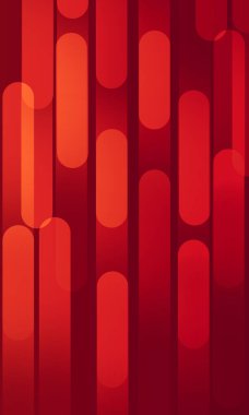 Birbirinin içinden geçen zarif sarı şekilli kırmızı soyut arkaplan. Moda dikey duvar kağıdı tasarımı.