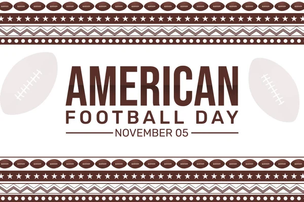 American Football day Wallpaper with ball inside traditional borders design. United States football day background.