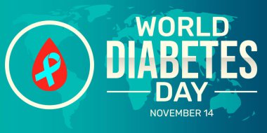 İçinde kırmızı damla ve kurdele olan Dünya Diyabet Günü Duvar Kağıdı Tasarımı. Dünya Diyabet Günü arkaplanı