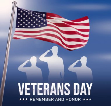 Gaziler Günü 'nde görev yapan herkesi hatırlamak ve onurlandırmak için gökyüzünde Amerikan bayrağı sallayan duvar kağıtları..