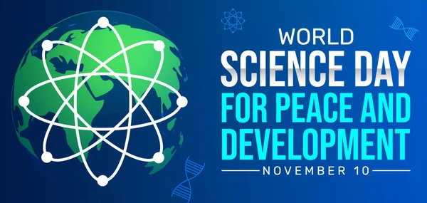 World Science Day Peace Development Wallpaper Globe Typography Science Day — Stock Photo, Image