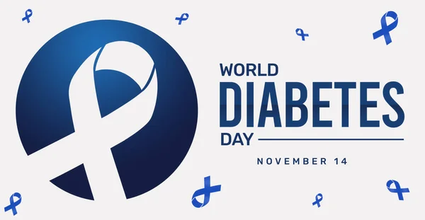 World Diabetes Day Fundo Com Fitas Azuis Tipografia Diabetes Projeto — Fotografia de Stock