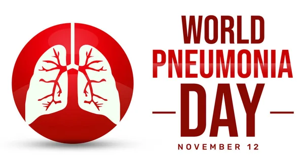 Dia Mundial Pneumonia Papel Parede Com Pulmões Dentro Círculo Vermelho — Fotografia de Stock
