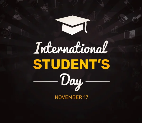 Internationella Studentdagen Bakgrund Med Utbildningsskyltar Och Typografi Studenter Dag Bakgrund — Stockfoto