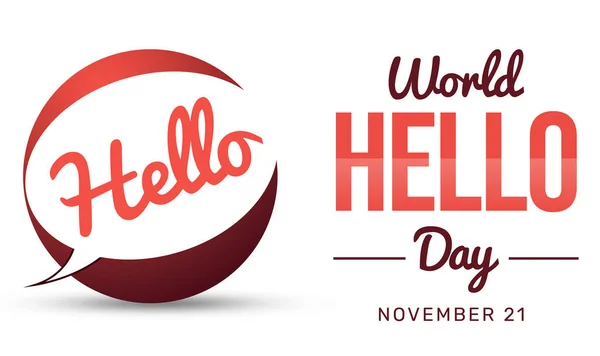 Antecedentes World Hello Day Con Signo Messagae Tipografía Hola Día —  Fotos de Stock