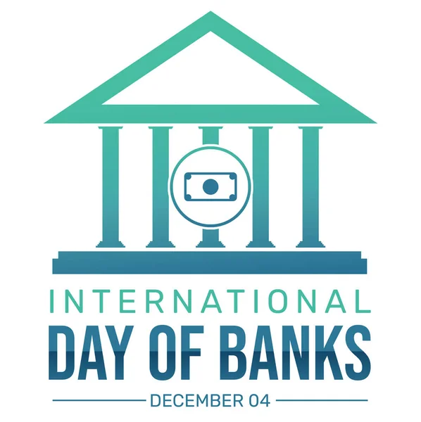 Journée Internationale Des Banques Fond Écran Avec Illustration Banque Typographie — Photo