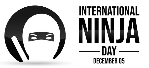 国际忍者日横幅设计为黑色和白色 忍者日壁纸设计日 — 图库照片