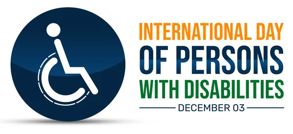 Dia Internacional Das Pessoas Com Deficiência Banner Design Com Sinal — Fotografia de Stock