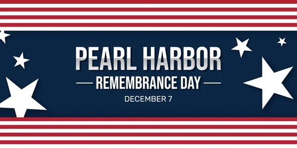 Pearl Harbor Remembrance Day Diseño Banner Estilo Retro Con Rayas — Foto de Stock
