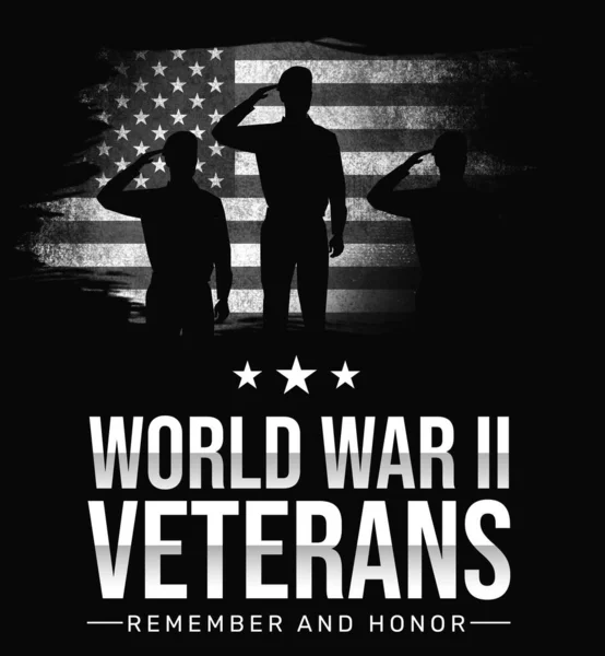 Att Minnas Och Hedra Andra Världskriget Veteraner Med Usa Flagga — Stockfoto