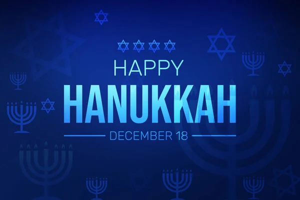 Papel Parede Feliz Hanukkah Cores Azuis Com Sinais Tipografia Hanukkah — Fotografia de Stock