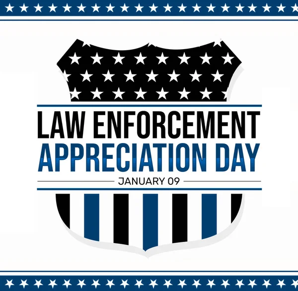 stock image Law Enforcement Appreciation Day Wallpaper with Typography and Patriotic color theme. Thanking police of America for their service, backdrop design
