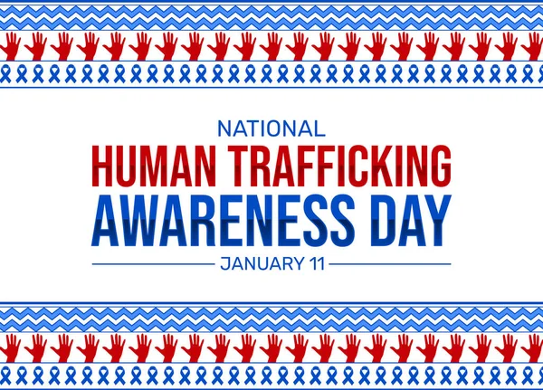 National Human Trafficking Awareness Day Tapeta Czerwonymi Rączkami Wewnątrz Projektu — Zdjęcie stockowe