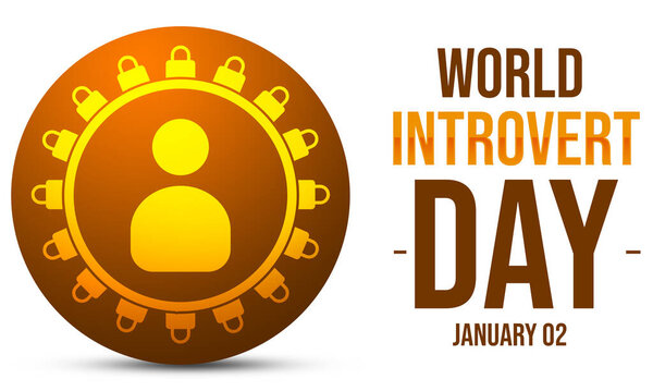 World Introvert day wallpaper design with symbol and locks around it. International introvert day background design