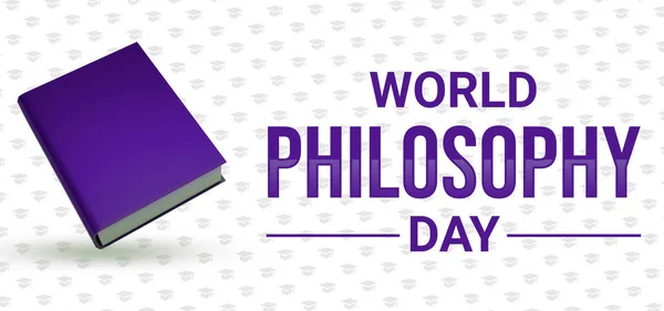 World Philosophy Day Bakgrund Med Utsmält Bok Och Typografi Design — Stockfoto